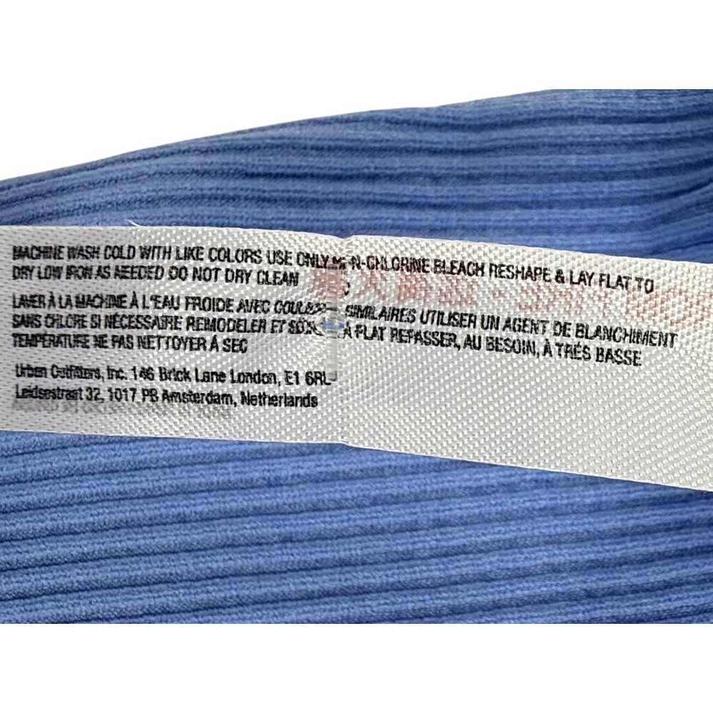 NWT UO Blue Ribbed Bodysuit XS/S High Neck V-Slit Thong • Modern Minimalist Y2K - Picture 10 of 16